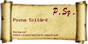 Pozna Szilárd névjegykártya